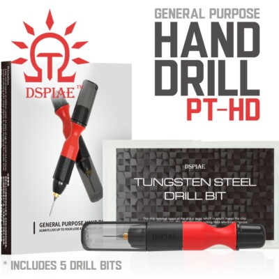 DSPIAE: Hand Drill - General Purpose Hobby Drill including Bits 0.5-2mm - PT-HD