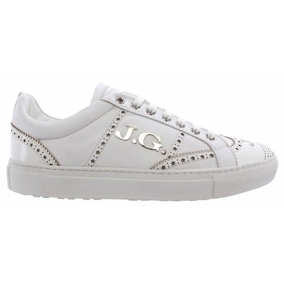 JOHN GALLIANO HERREN SNEAKERS SCHUHE JOHN GALLIANO PARIS 2496 VARIANTE A ABRASIV BIANCO LEDER