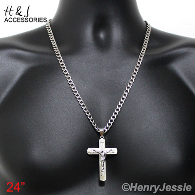 ‪✝︎ Lex & Lu Sterling Silver Polished Textured Cross Pendant