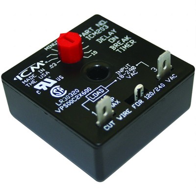 ICM Controls ICM203 Delay on Break Timer, .03-10 Minute Adjustable,18-240 VAC 