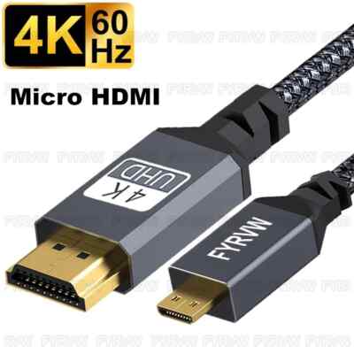 4K Micro HDMI to HDMI Cable HDMI to Micro HDMI HDR ARC For GoPro Hero Raspberry
