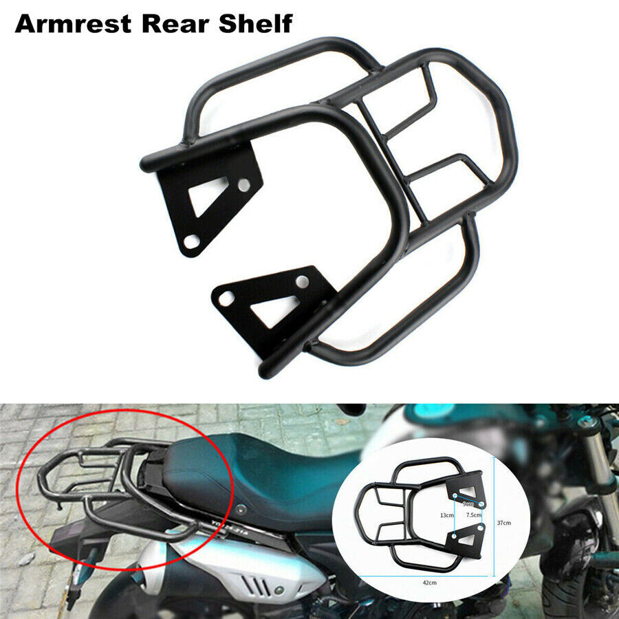 Motorcycle Armrest Rear Shelf Strong Structure Refitted Box Tail Fin Rack Black