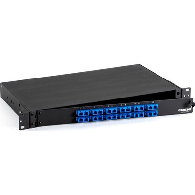 Black Box Rackmount Preloaded Fiber Enclosure 1U 12 Duplex SC Pair JPM375AR2