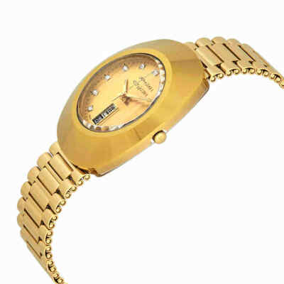 Pre-owned Rado The Original Diamond Gold Dial Watch R12304303