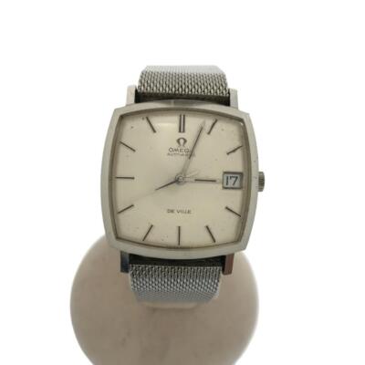 時計 Omega DeVille Square Silver Mens Omega De Ville Ref.162.025 Vintage Date Silver Square