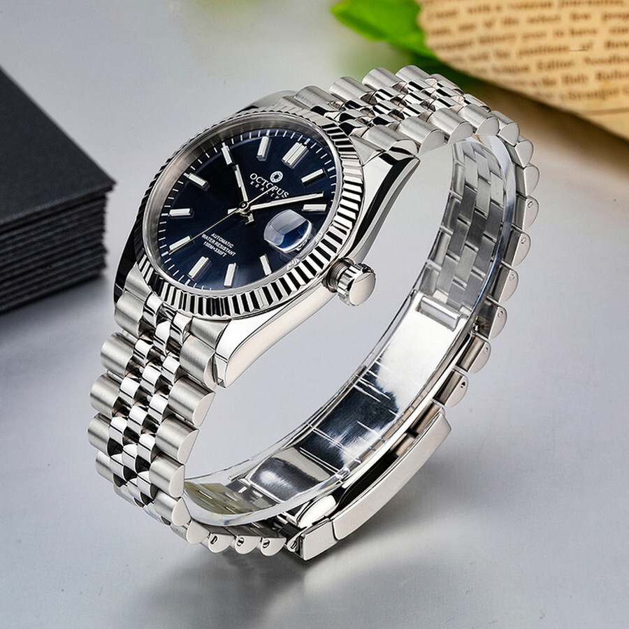 Pre-owned Octopus Men Automatic Watch Mechanical Wristwatch 10bar Luminous Pt5000 Blue