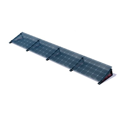 FlatFlex Flachdach Aufständerung Set Black Line für 4 PV-Module nebeneinander