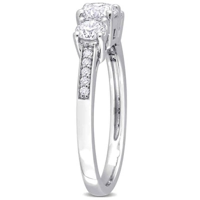 Pre-owned Amour 1 Ct Tdw Diamond Three-stone Engagement Ring In Platinum In White