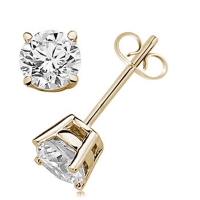 Pre-owned Maulijewels 1/2 Carat Round Diamond Stud Earrings, 14k White/yellow Gold