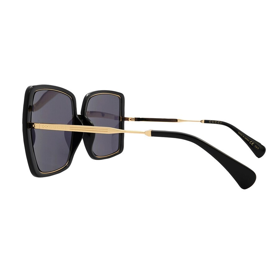 Pre-owned Gucci Women's Oversized Gg0903sa 003 Gold Black / Grey Lens Sunglasses In Gray