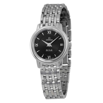 Женские часы Omega De Ville Prestige с черным циферблатом 42410246001001