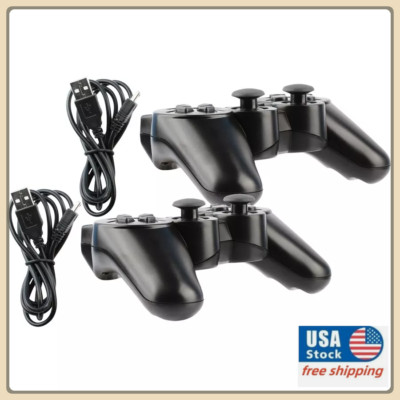 2 x Bluetooth Wireless Video Game Controller Pad For Sony PS3 Playstation3 Black
