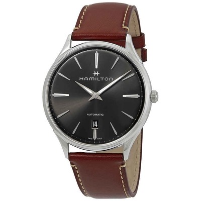 Мужские часы Hamilton Jazzmaster Thinline с автоматическим серым циферблатом H38525881