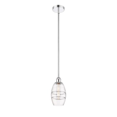 Innovations 616-1S Vaz 1Lt 6'' Stem Mini Pendant, CH/Clear - 616-1S-PC-G557-6CL
