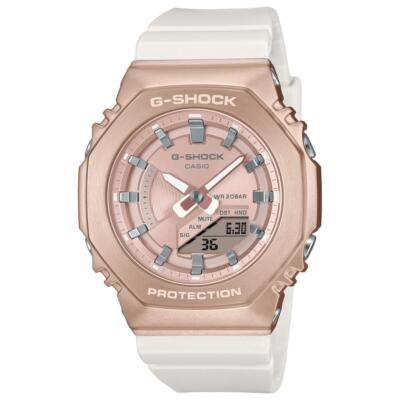 Pre-owned Casio G-shock Gm-s2100cw-7ajf Mid Size Watch Pink Gold Metal Case Analog Digital
