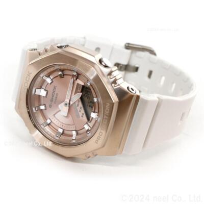 Pre-owned Casio G-shock Gm-s2100cw-7ajf Mid Size Watch Pink Gold Metal Case Analog Digital