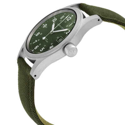Pre-owned Hamilton Khaki Field Mechanical Green Dial Men's Watch H69439363