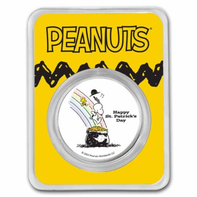 Peanuts® Snoopy & Woodstock Pot-o-Gold 1 oz Colorized Ag