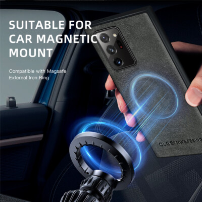 For Samsung Galaxy Note20 Ultra Note10 Slim PU Leather Soft Bumper Magnetic Case