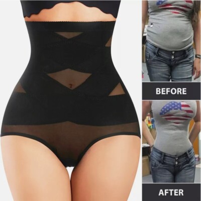 Women High Waist Shapewear Shapermint Slimming Tummy Control Shaper Shorts Boned