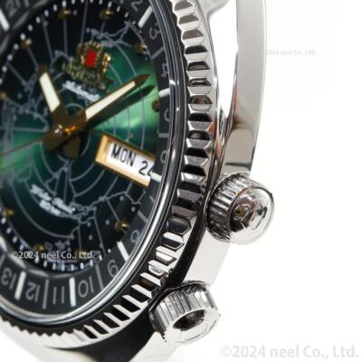 Pre-owned Orient Revival Rn-aa0e02e Watch Green Dial World Map Automatic Mechanical Men