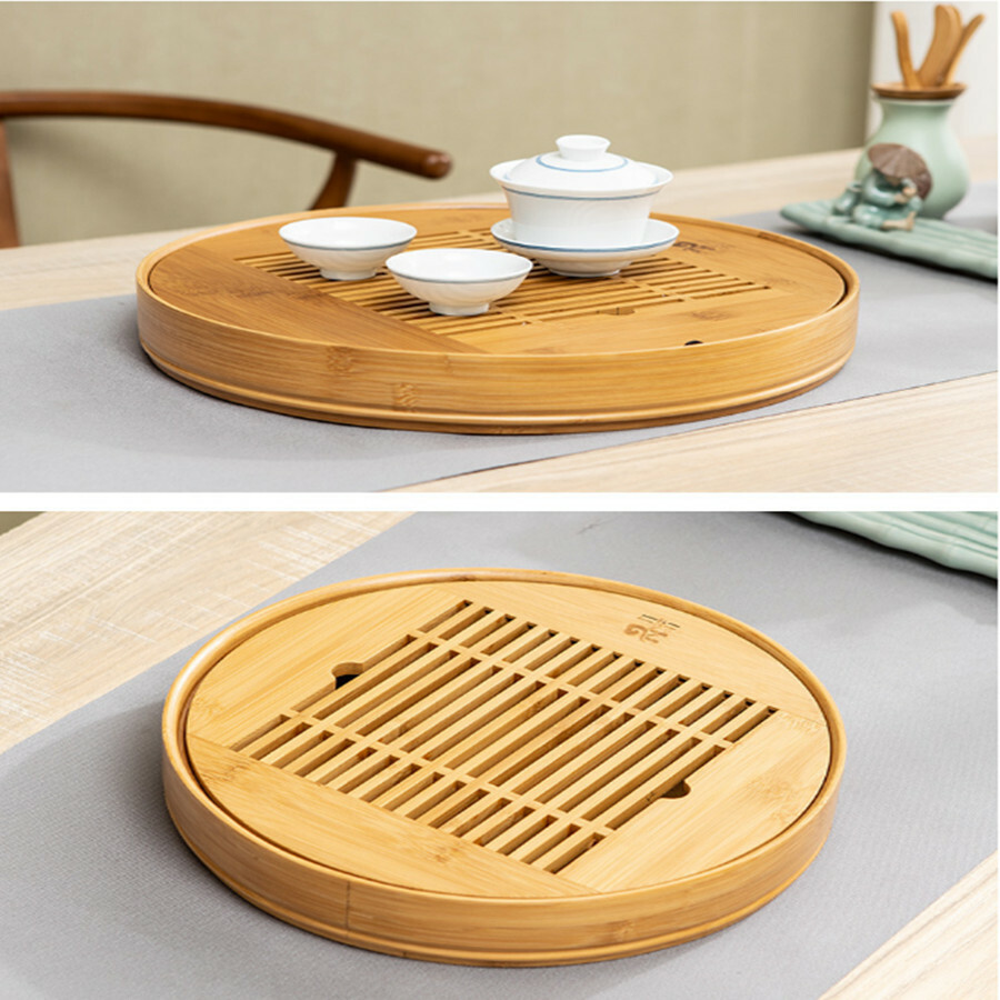 Multiple Style Gongfu Tea Tray Serving Tablet Luxury Natural Bamboo Tea Tray