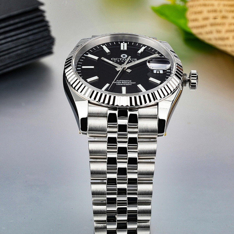 Pre-owned Octopus Men Automatic Watch Mechanical Wristwatch 10bar Luminous Pt5000 Black