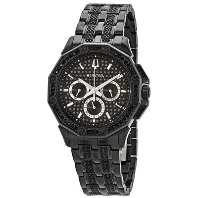 Мужские многофункциональные часы Bulova Octava с черным циферблатом 98C134