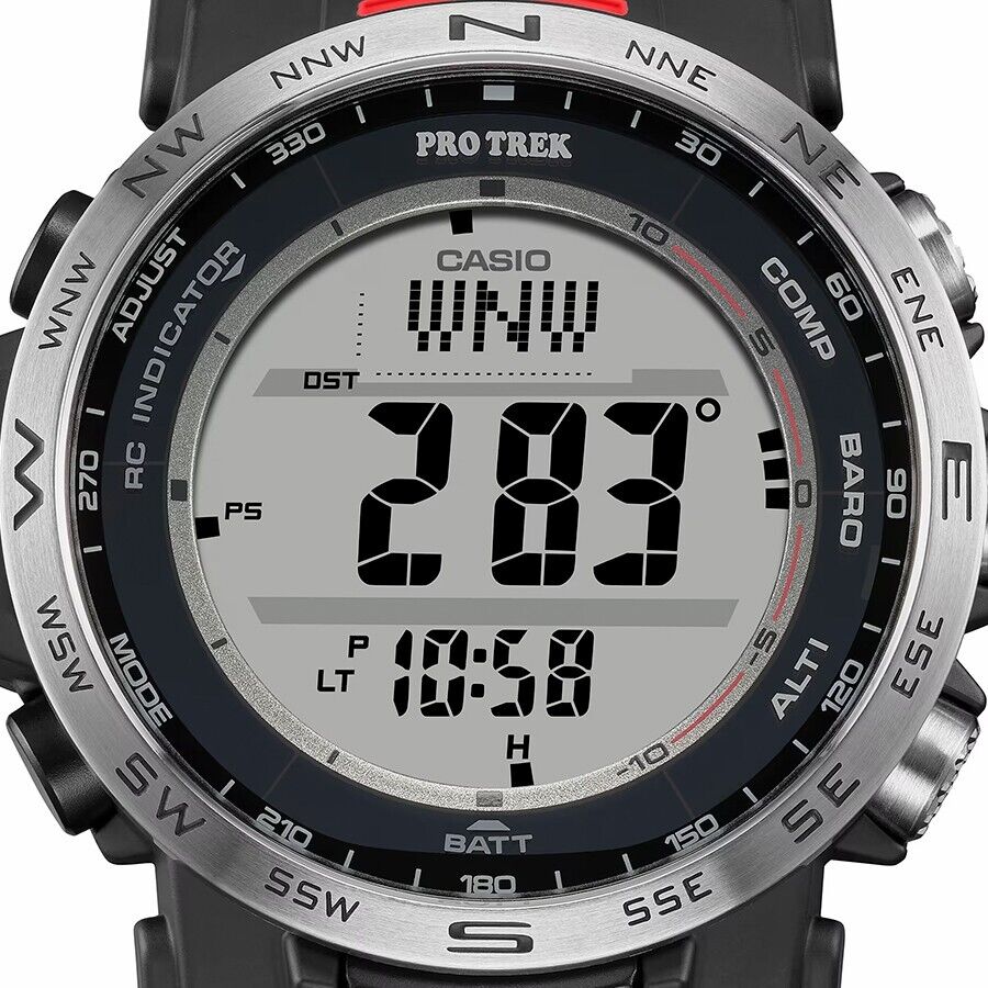 Pre-owned Casio Pro Trek Prw-35-1ajf Climber Triple Sensor Digital Solar Atomic Watch Gift