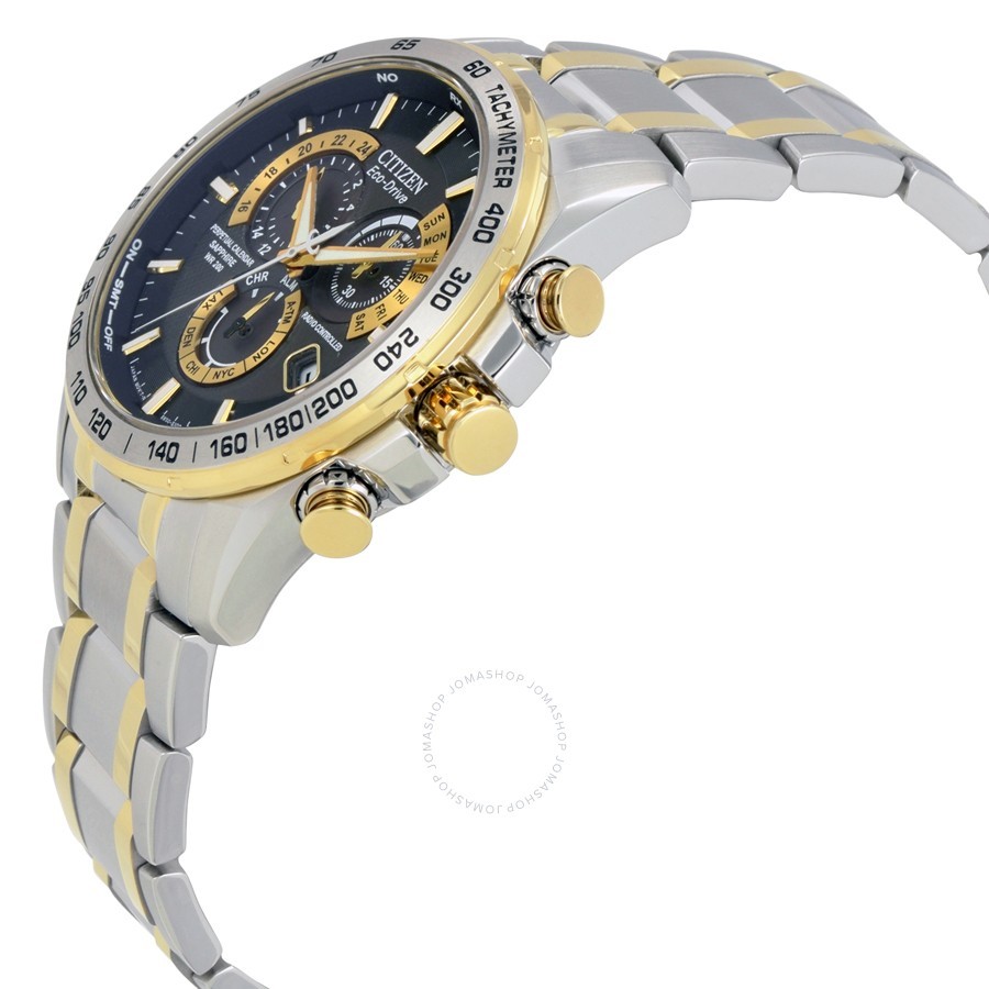 Pre-owned Citizen Eco-drive Men's At4004-52e Chronograph Two-tone Perpetual Calendar Watch