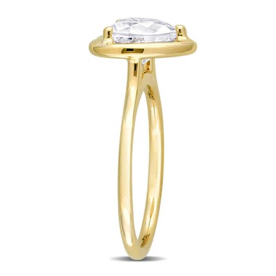 Pre-owned Amour 2 Ct Tgw Created Moissanite-white Fashion Ring 10k Yellow Gold