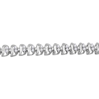 Pre-owned Maulijewels 2.15 Carat Round Natural Diamond ( H-i/ I1-i2 ) Prong Set Linked In White