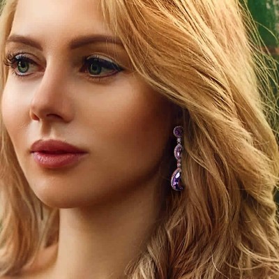 Pre-owned Amour 8 Ct Tgw Amethyst Rose De France White Sapphire And 5/8 Ct Tw Diamond