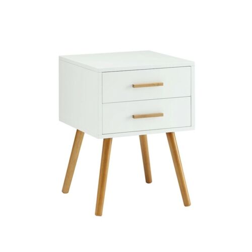End Table in White and Beige Finish