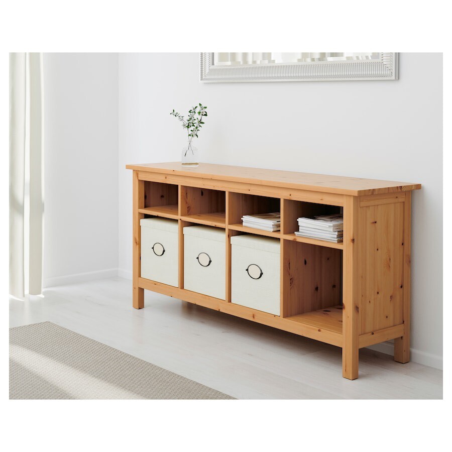 IKEA HEMNES Pine Wood Console Sideboard Table Storage Shelving Unit ...