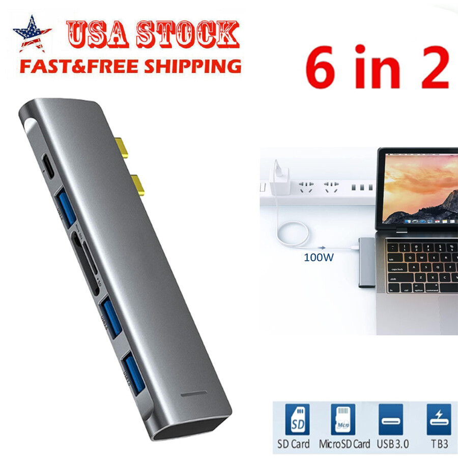 USB C to HDMI Adapter with 100W 3 Type C Charging Port 6 in 