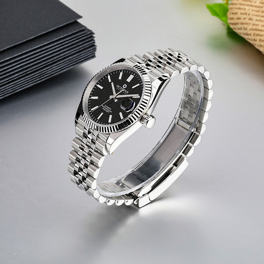 Pre-owned Octopus Men Automatic Watch Mechanical Wristwatch 10bar Luminous Pt5000 Black