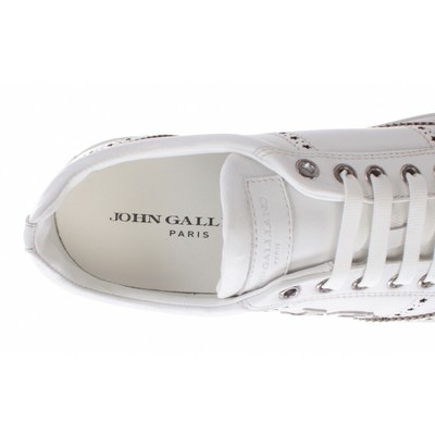 JOHN GALLIANO HERREN SNEAKERS SCHUHE JOHN GALLIANO PARIS 2496 VARIANTE A ABRASIV BIANCO LEDER