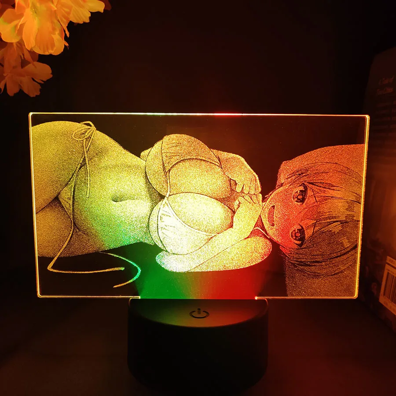 Sexy Anime 3D Night Lamp for Bedroom Decoration Harajuku Girl Manga LED Lighting