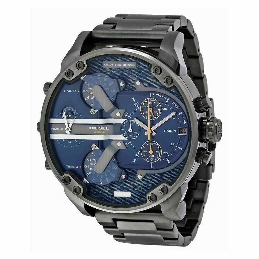 Diesel Herrenuhr DZ7331 Mr. Daddy 2.0 Edelstahl 57mm Gehäuse Armbanduhr - Grau 