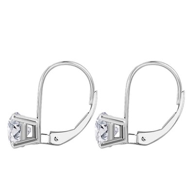 Pre-owned Maulijewels Igl Certified 1.25ct Diamond Dangle Leverback Earrings14k White Gold