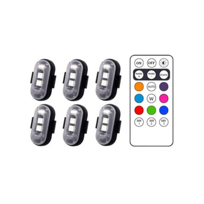 12 Pcs RGB Remote Control Led Aircraft Strobe Lights Colors Motorcycle Lights