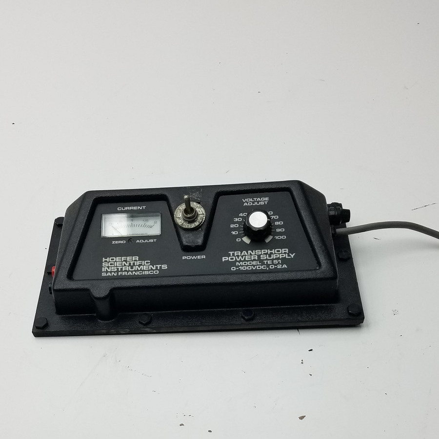 Hoefer Scientific Instruments TE 51 Transphor Power Supply 0-110VDC 0-2A