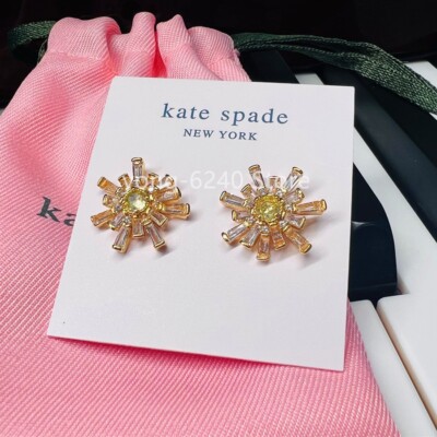 NWT Kate ks spade Sunny Stud Post Earrings Snowflake Sunflower w/ Dust Bag