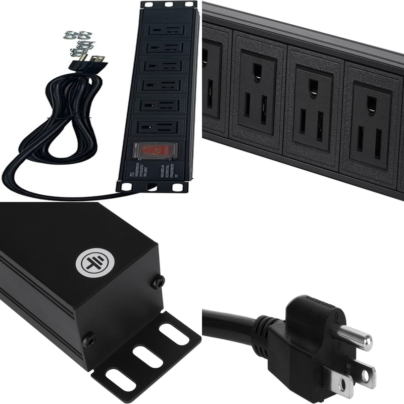 19 1U Rack Mount PDU Power Strips 6 or 8 Outlet Mountable Po