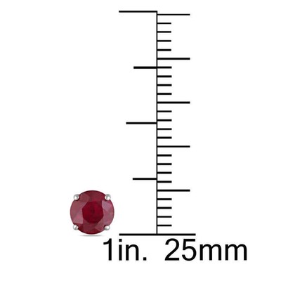 Pre-owned Amour Ruby Stud Earrings In 14k White Gold