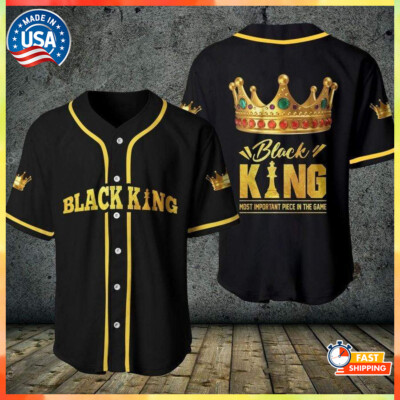 Black King Crown Baseball Jersey Best For Gifts Premium Tee