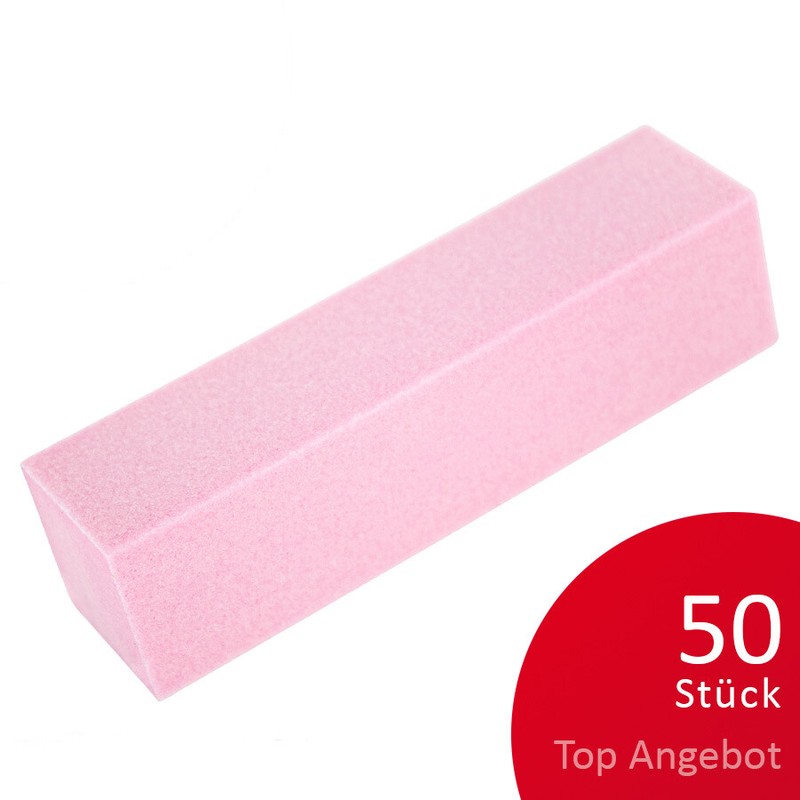 50 Profi Buffer SchleifblÃ¶Cke Rosa 180/180 Feilblock Nails Top Angebot