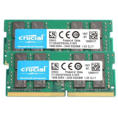 Crucial DDR4-3200 SODIMM 32GB KIT 2×16GB Crucial 32GB (2 x 16GB) DDR4-3200 PC4-25600 CL-22 SO-DIMM