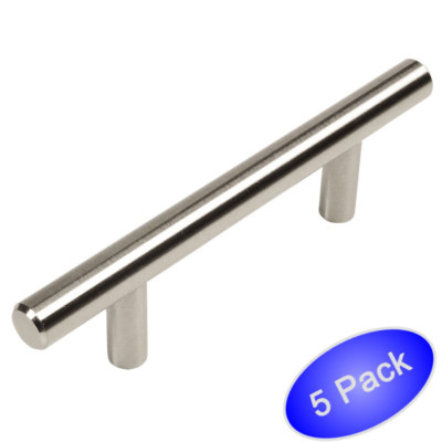 *5 Pack* Cosmas Cabinet Hardware Satin Nickel Euro Style Bar Pull  #305-030SN